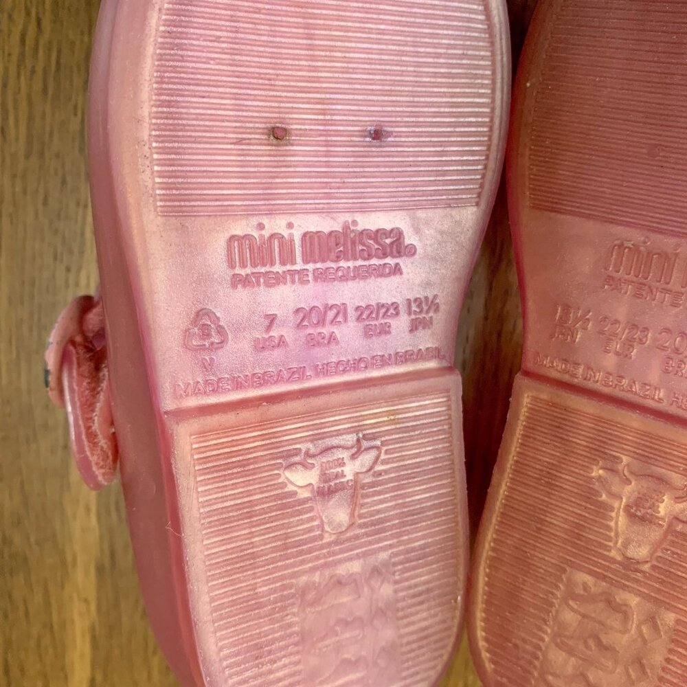 MINI MELISSA Pink Bow Mary Jane Shoes Girls 7 Jelly Flats Sweet Love IV Shoe - Picture 8 of 8